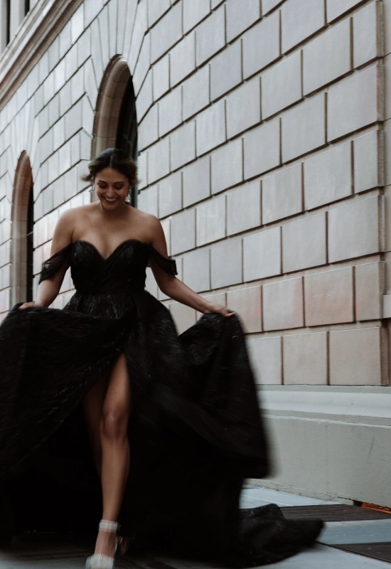 Photo of the model wearing a Black Dresses gown